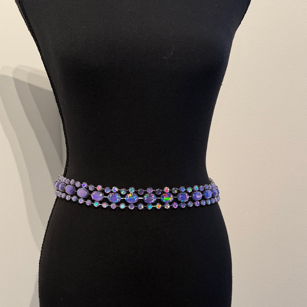 Elegant Adjustable Purple Beaded Belt-rare find!